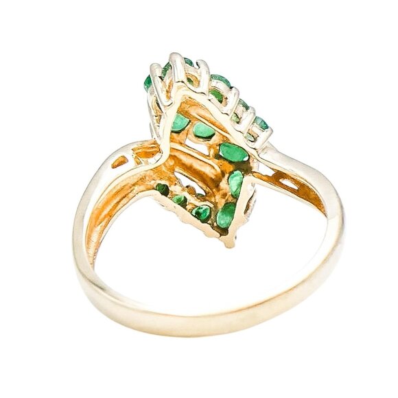 Vintage 10k Yellow Gold Natural Emerald Ring Size 7.5 - Picture 5 of 6